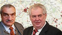 Mapa dárců Karla Schwarzenberga a Miloše Zemana | na serveru Lidovky.cz | aktuální zprávy