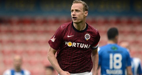 Sparta Praha - Mladá Boleslav. Autor prvního gólu Sparty, obránce Jií Jaroík