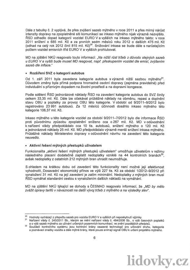 Kontrolní zpráva NKÚ k výbru elektronického mýtného - 06