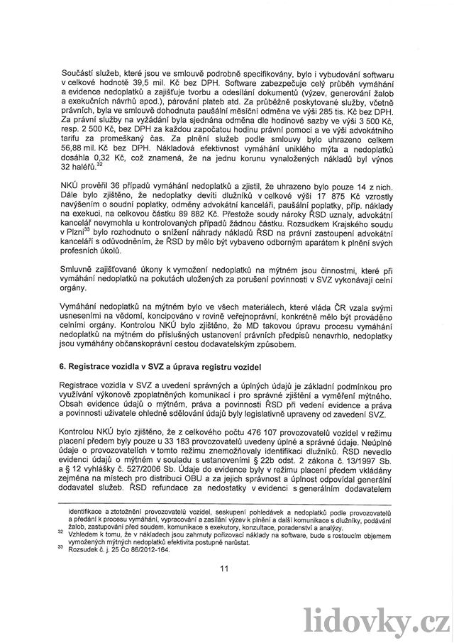 Kontrolní zpráva NKÚ k výbru elektronického mýtného - 11