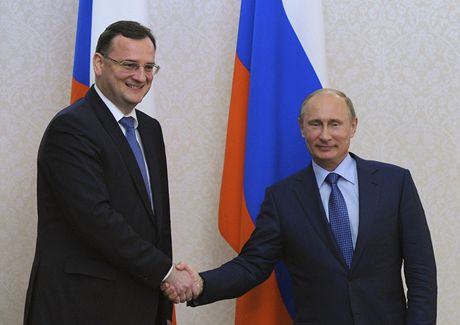 Premiér Petr Neas a ruský prezident Vladimír Putin
