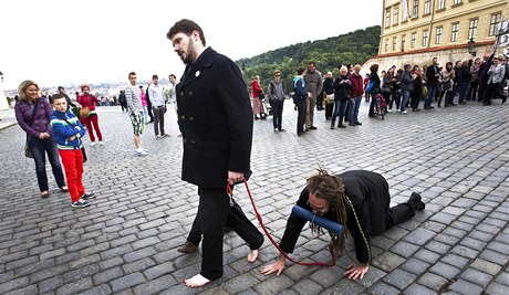 Protest proti postupu prezidenta Zemana ohledn akademických svobod.