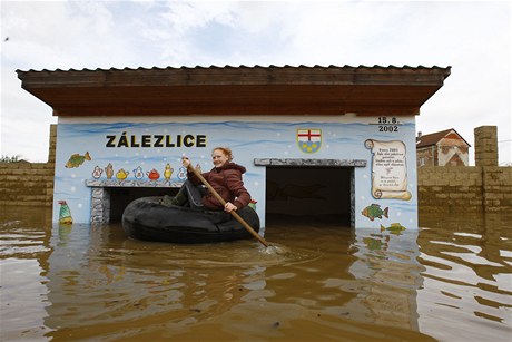 Záplavy v Zálezlicích, erven 2013.