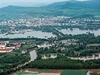 Záplavy na Litomicku, na snímku v popedí je Terezín. 