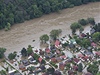 Berounka u obce Mokropsy, letecký snímek ze 4. ervna
