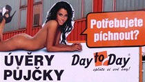 Sexistická reklama na půjčku firmy s příznačným jménem Ze dne na den Sexistická reklama na půjčku firmy s příznačným jménem Ze dne na den