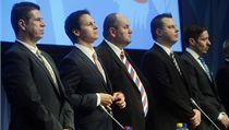 Členové vedení Fotbalové asociace ČR (FAČR), zleva Petr Doležal, Rudolf Řepka, předseda Miroslav Pelta, Jindřich Rajchl a Dušan Svoboda | na serveru Lidovky.cz | aktuální zprávy