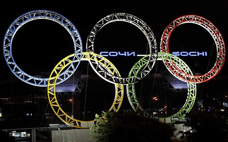 Olympijské kruhy na letiti v Soi
