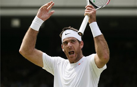 Del Potro v semifinále Wimbledonu.