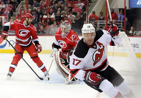 Ruský hokejista Ilja Kovaluk v dresu New Jersey Devils