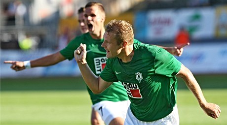 Jablonec - Strömsgodset. Piták slaví gól.