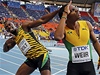 Jamajtí bci Usain Bolt (vlevo) a Warren Weir 