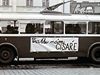 Transparent na pardubickém trolejbuse