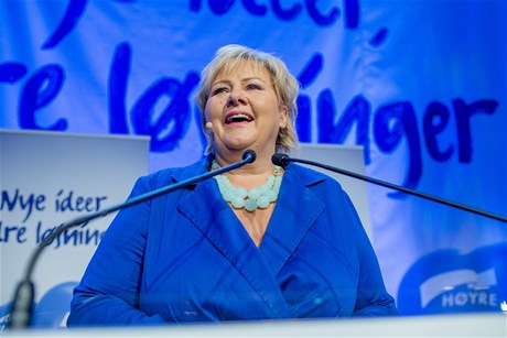 Pedsedkyn norské Konzervativní strany Höyre Erna Solbergová