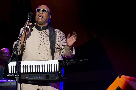 Stevie Wonder zpíval v New Yorku proti chudob.