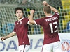 Fotbalist Sparty Tom Pikryl (vlevo) a Luk Pauschek