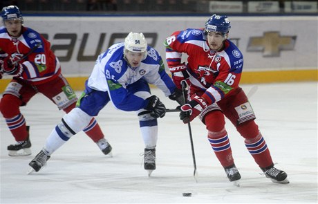 Lev Praha - Ninkamsk. Zprava Michal Birner z HC Lev Praha a Bogdan Jakimov z Ninkamsku