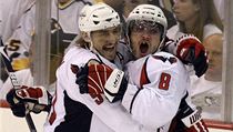 Radost hokejistů Washingtonu Capitals Sergeje Fjodorova (vlevo) a Alexandra Ovečkina | na serveru Lidovky.cz | aktuální zprávy