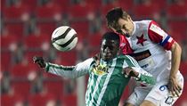 Slavia Praha - Bohemians Praha 1905. Moustapha Ndiaye z Bohemians (vlevo) a Martin Dobrotka ze Slavie | na serveru Lidovky.cz | aktuální zprávy