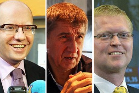 Bohuslav Sobotka, Andrej Babi a Pavel Blobrádek. 