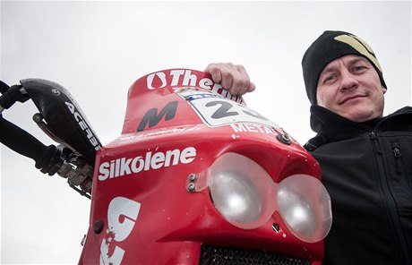 eský motocyklový závodník David Pabika ped rRllye Dakar