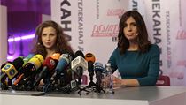 Naděžda Tolokonnikovová a Marija Aljochinová tiskové konferenci v Moskvě. | na serveru Lidovky.cz | aktuální zprávy