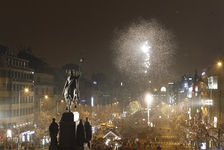 Oslavy zaátku roku 2014 na Václavském námstí.