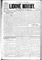 Titulní strana prvního vydání Lidových novin roku 1894.