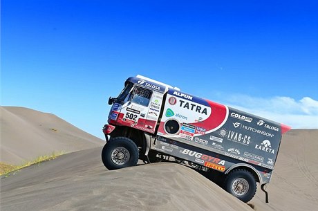 Martin Kolomý 6. ledna v druhé etap Rallye Dakar mezi San Luis a San Rafelem v Argentin.