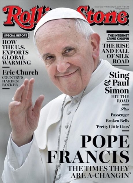 Pape Frantiek se objevil na obálce asopisu Rolling Stone.
