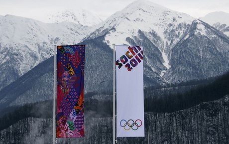 Vlajky v olympijském parku.