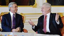 Prezident Miloš Zeman (vlevo) přivítal 30. ledna na Pražském hradě arménského prezidenta Serže Sargsjana. | na serveru Lidovky.cz | aktuální zprávy