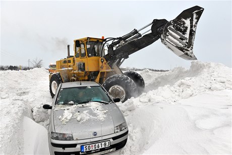Sever Srbska zavalil sníh.