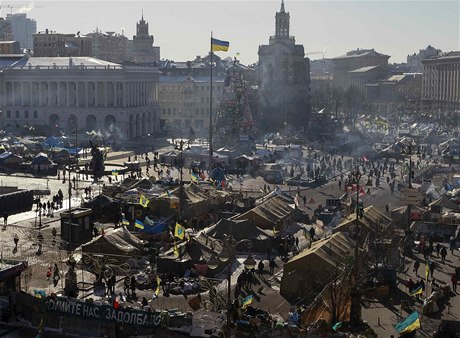 Majdan (kyjevské námstí Nezávislosti), centrum protivládních demonstrant.