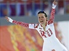 Ruská rychlobruslaka Olga Grafová oslavila bronz rozepnutím kombinézy