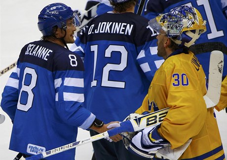 Hodn tstí. Teemu Selänne a Henrik Lundqvist.