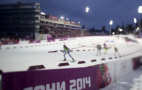 Momentka z muské tafety na 4x7,5 kilometr.