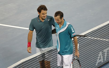 Roger Federer (vlevo) a Radek tpánek.