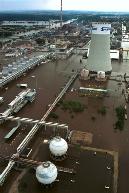 Spolana sits in a flood plain by the Elbe River, which feeds into Germany