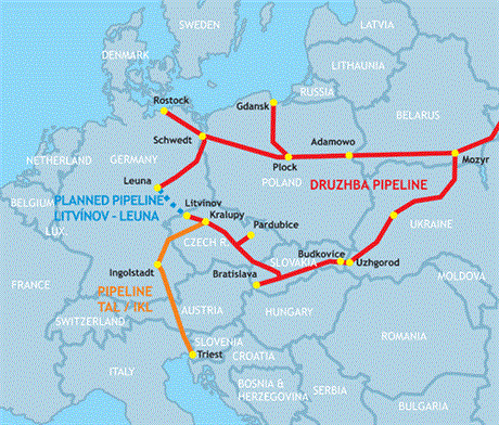 The planned pipeline would also open access to oil deliveries to northern European ports