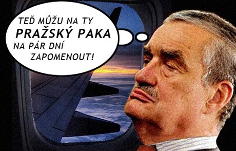 Ministr zahranií Karel Schwarzenberg bhem návtvy USA dvakrát zaperlil.