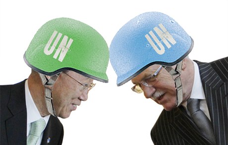 eský prezident se s generálním tajemníkem OSN Pan Ki-munem v názorech na dopady klimatických zmn rozchází.