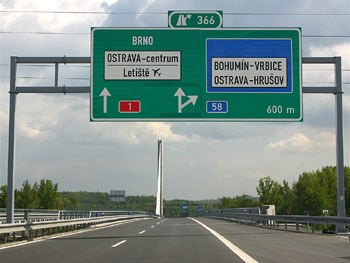 The D1 approaching Ostrava