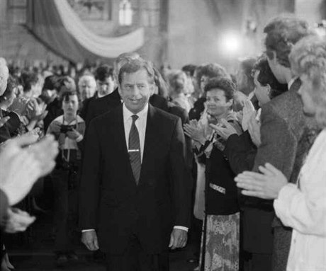 Václav Havel following his inauguration as president of Czechoslovakia in 1990