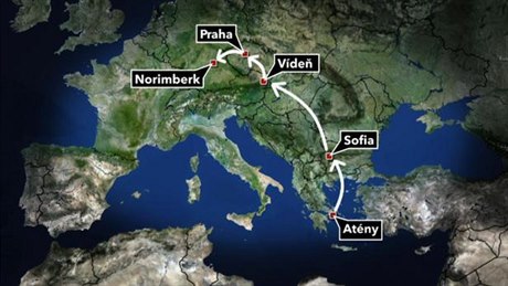 The high-speed rail corridor projected by the EU would run from Athens to Nuremberg