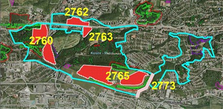 Zmny navrené pro oblast pírodního parku Koíe  Motol a Vidoule. V pravé ásti území oznaeného 2765 (celé má rozlohu 32 hektar) chce stavt Ekospol, v levé Finep. Území 2760, 2762, 2763 (22 ha)  sport a rekreace, napíklad golfové hit a zimní s