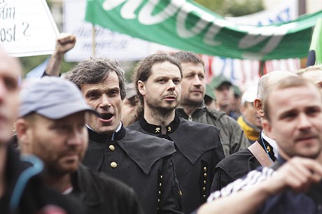 Demonstrace hornických odbor v Ostrav 17. záí.