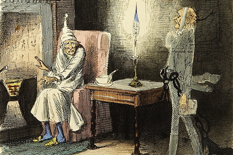 Vánoce byly znovu objeveny díky Dickensov novele Vánoní koleda, která vyla v prosinci 1843. V ní navtíví do sebe zahledného lakomého bankéa Ebenezera Scrooge, alias Vydigroe, Duch minulých Vánoc. A provede ho jeho minulostí, aby mu ukázal zrod be