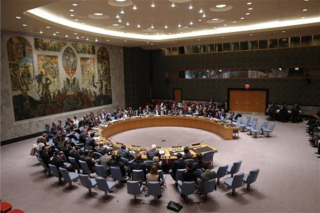 Zasedání Rady bezpenosti OSN (ilustraní fotografie).