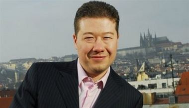 Tomio Okamura poses with Prague Castle  the seat of the Czech presidency  in the background; he hasnt ruled out a bid for the Senate